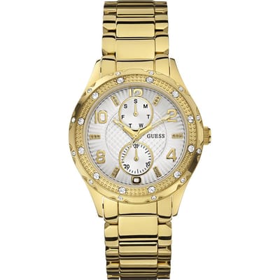 GUESS Siren Métal Doré Dames Quartz W0442L2 or
