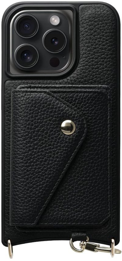 AVY Leren Hoesje Geschikt voor Apple iPhone 14 Pro Max | Met Magnetische Kaarthouder | Compatibel met MagSafe | Leather Case met Wallet | Zwart