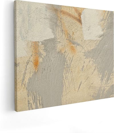 Artaza Canvas Schilderij Abstract Beige - 50x40 cm - Muurdecoratie Woonkamer - Wanddecoratie Industrieel - Kamer Accessoires