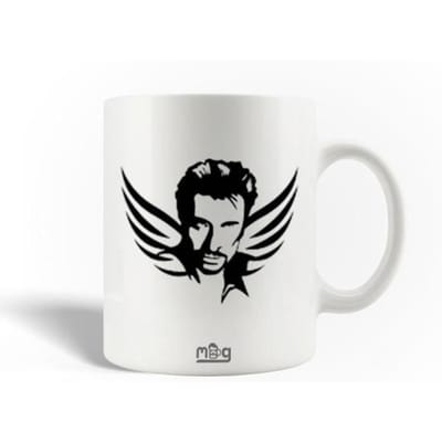 Mug en Céramique Johnny Hallyday Chanteur Compositeur Affiche Dessin Noir