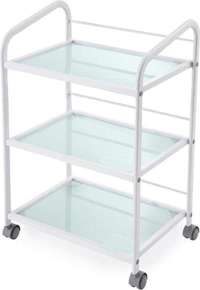 Mobiele Werktafel Verrijdbaar Met 3 Verdiepingen | Verrijdbare Werktafel Voor Tattoo PMU En Beauty | Mobiele Trolley Met Opbergruimte Voor Tools Supplies En Apparatuur | Geschikt Voor Salon Behandelruimte Shop En Creatieve Studio