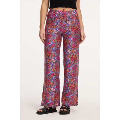 Shiwi Merel Trousers Sicilian Flower Purple Sicilian Flower Size: XS | Wide-Leg & Flared Pants Outlet | Dames | Paars