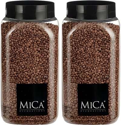 Mica Decorations decoratie stenen/granulaat - 2x - 650ml - koper - hobby steentjes