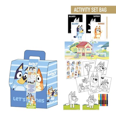 Bluey Activiteitenset in Tas – Kleurplaten, Stickers, Krasplaten en Stiften