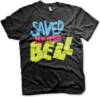Saved By The Bell Heren Tshirt -S- Distressed Logo Zwart