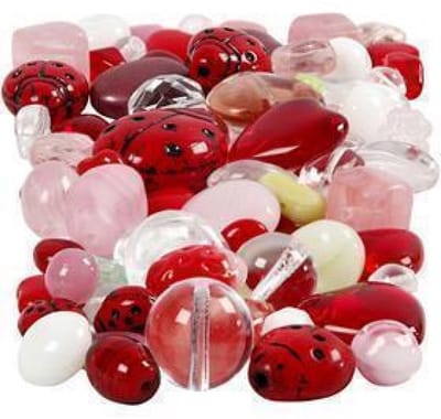 Creativ Company Glazen Kralen Lieveheersbeestjes 5-22 mm Rood 60 gr
