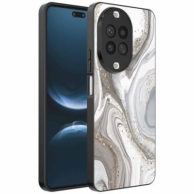 Geschikt voor Huawei Nova 14 Pro Telefoonhoesje met marmer opdruk - TPU backcover case marble design - Zilver - Smartphonica geschikt voor Huawei Nova 14 Pro