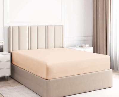 Hoeslaken Tweepersons 180x200+30 cm met elastiek rondom 100% Katoen Jersey ZALM