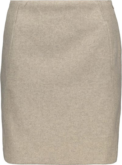Vero Moda beige dames rok   Regular fit   Steekzakken   Gemeleerd patroon   Blinde ritssluiting   High waist Beige L