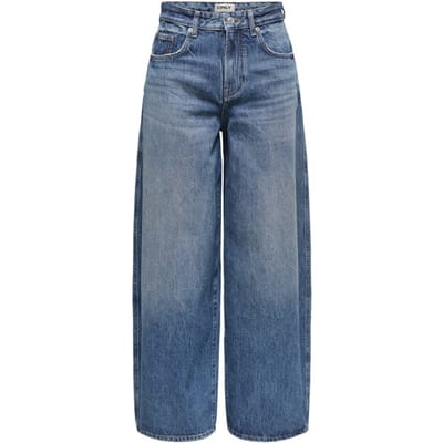 Only blauwe dames jeans   High waist   Used washed wassing   Barrel fit   5-Pocket zakken   Knoop- en ritssluiting   High waist Blauw XL/32