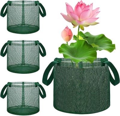 Vijverplantenmand Gaas - Hydrocultuur Pot - Gezonde Wortelgroei - Opvouwbaar Herbruikbaar - 18x18x18 cm - Groen