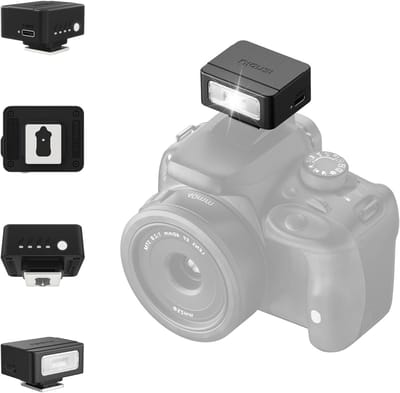 Mini Flash Speedlite GN8 voor Canon, Fuji, Sony en Nikon - 4 Vermogensniveaus, Compacte Camera Flitslicht Accessoires voor Fotografie en Videografie