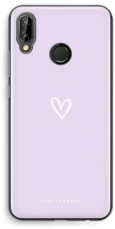 Case Company® - Hoesje geschikt voor Huawei P20 Lite hoesje - Klein hartje paars - Soft Cover Telefoonhoesje - Bescherming aan alle Kanten en Schermrand