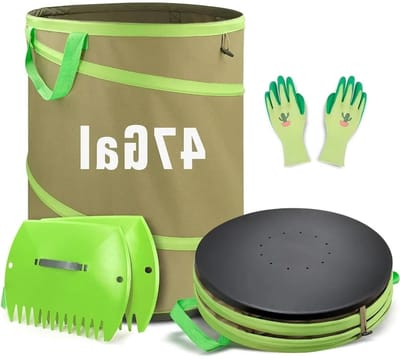 Tuinafvalzakken - Opvouwbare tuintas - Tuin opruimen - Zelfstaande pop-up - 47 Gallon - One Color