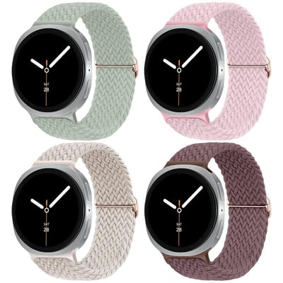 Dailygoods- Horlogebandje Nylon Gevlochten - Compatibel met Samsung Galaxy Watch 8 - 20 mm - Rekbaar - Ademend - Lichtgewicht en Comfortabel - Sportarmband