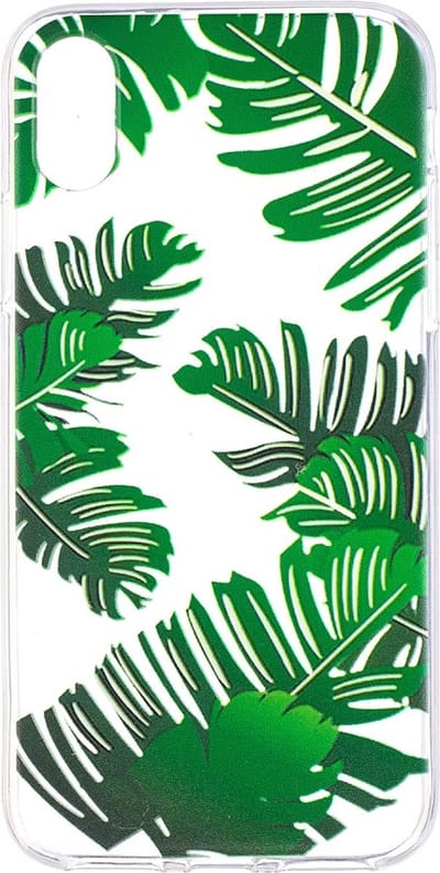 Peachy Bladeren TPU hoesje doorzichtig geschikt voor iPhone X XS cover groen natuur case