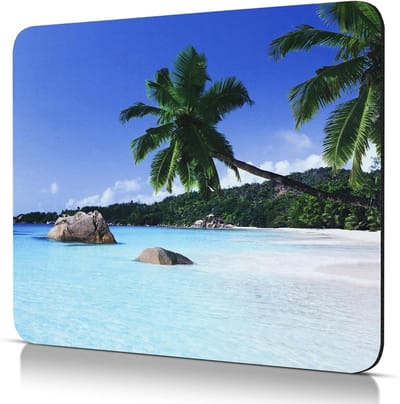 Muismat kleine muismat 240 x 200 mm - strandmotief - kleurrijk design - ideaal voor thuis of op kantoor - ShopVlot