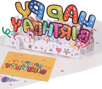 Pop-up verjaardagskaart, 3D felicitatiekaart met envelop, leuk en zoet cadeau voor mannen, vrouwen, kinderen en vrienden