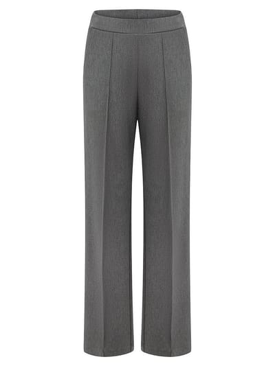 Wide Fit broek Van Peter Hahn grijs