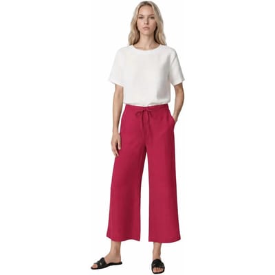 Damesbroek met wijde pijpen Haris Cotton Essentials Drawstring Waist