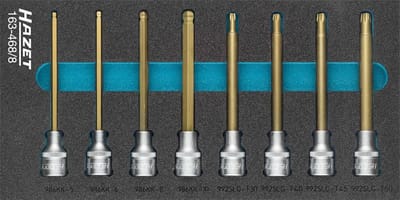 1/2" Dopsleutelbitset met 8 stuks Torx en Zeskant Bits voor Werkplaatswagen