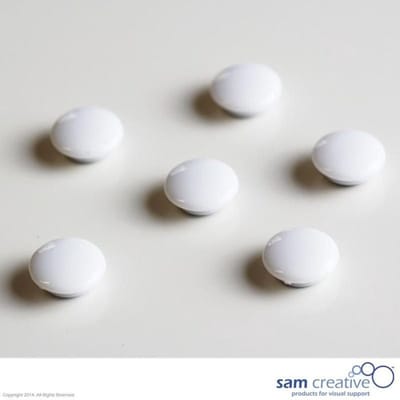 Sam Creative Glassboard Whiteboard Magneten - Rond - Extra sterk - 20 mm - Wit - 6 stuks