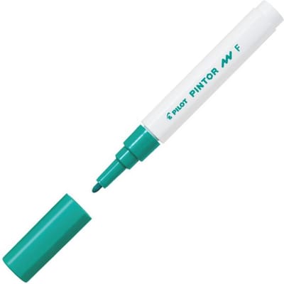 Pilot Pintor Groene Verfstift - Fine marker met 1,0mm schrijfbreedte - Inkt op waterbasis - Dekt op elk oppervlak, zelfs de donkerste - Teken, kleur, versier, markeer, schrijf, kalligrafeer…