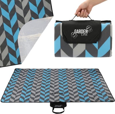 Picknickdeken met thermische isolatie, strandmat met visgraatpatroon, waterdichte deken met handvat 200x200cm