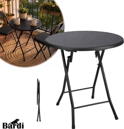 Bardi Balkontafel - Tuintafel - Tafel - Balkonmeubelen - Bijzettafel - Tafeltje - Zwart - Ø60