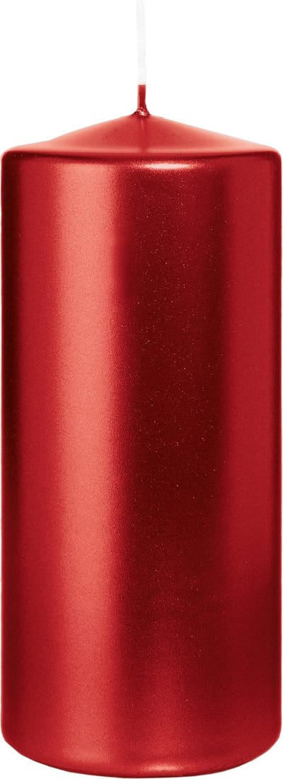Wiedemann Cilinderkaars/stompkaars - metallic rood - 15 x 7 cm - 63 branduren - zuilkaarsen