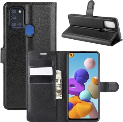 Coverup Hoesje - Geschikt voor Samsung Galaxy A21s Hoesje - Coverup Book Case - Zwart