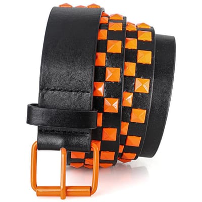 1 Pièce Mode Ceinture Rivets Unisexe Punk HipHop Rock Dopamine Beau Rue Décontractée Ceinture Quotidienne, Pour Hommes Femmes 110cm black