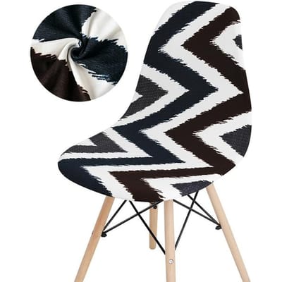 Housse de siège imprimée pour chaise à coque, Style Patchwork nordique, lavable, sans accoudoirs, pour Banquet et maison Only Chair Cover