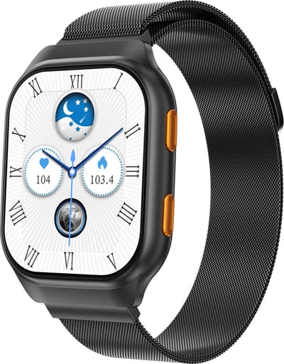 ISHIVA® AMOLED Smartwatch - Smartwatch Dames - Smartwatch Heren - Smartwatch Android - Stappenteller - Slaapmonitor - Hartslagmonitor - 2 jaar Garantie - Zwart