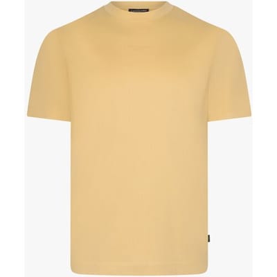Cavallaro Napoli T-Shirt Luvati Mercerized Cotton Fine Tone-on-Tone Chest Logo Faded Yellow / male