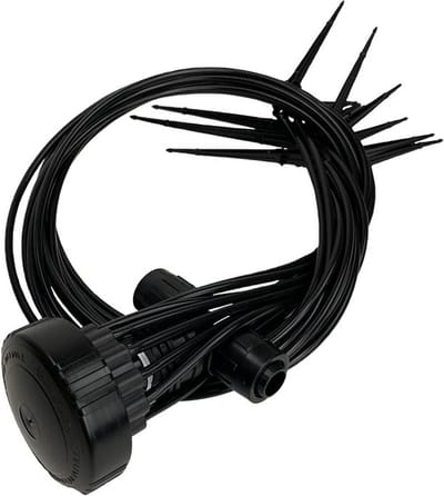 AquaKing druppelsysteem Topspin 12 Compleet [Easy 25mm] - Waterslang - Waterdruppelaar - Druppelslang - Waterdruppelaars - Waterdruppelaar voor Planten - Druppelsysteem - Irrigatiesysteem - Druppelslangen - Irrigatiesysteem