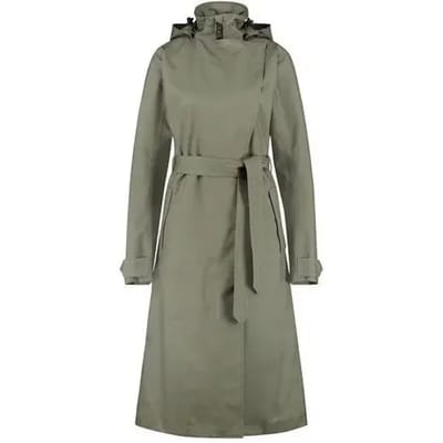 AGU Trench Coat Long Regenjas Urban Outdoor Dames - Groen - S