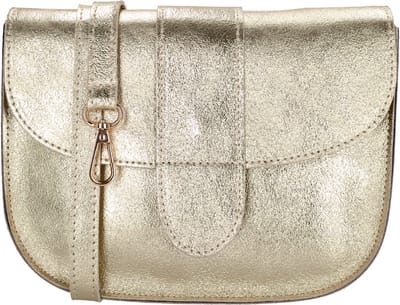 Charm London Anna Schoudertas - Crossbody - Leer - Metallic - Afneembare/Verstelbare Schouderband - Leren Dames Tas - Goud