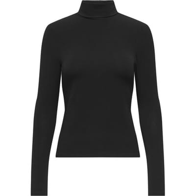 Only zwarte dames top   Colkraag   Regular fit   Geen zakken   Lange mouw Zwart XL