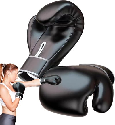 Bokshandschoenen - Kickboksen Trainingsuitrusting - Zware Bokszak Training - Versterkte Stiksels - 10OZ - Zwart