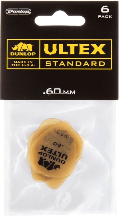 Dunlop 421P60 Ultex Standard Plectrum 0.60mm 6-Pack - Plectra, zakje met 6 stuks
