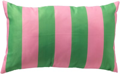 APOLLO - kussenhoes outdoor 30x50 cm - gestreept - Kelly Green - groen, roze