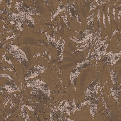 Natuur behang Profhome 782034-GU vliesbehang hardvinyl warmdruk in reliëf gestructureerd met bloemmotief en metalen accenten bruin goud bleekbruin terrabruin 5,33 m2