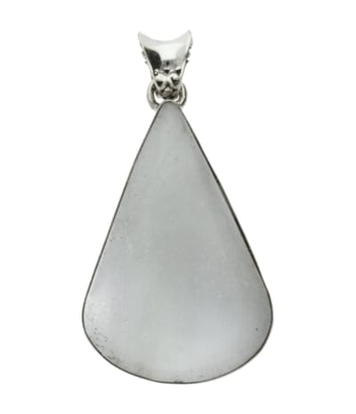 Zilveren blauwe Chalcedoon edelsteen druppel XL hanger