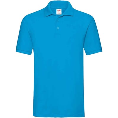 Fruit of the Loom Heren Premium Katoenen Piqué Poloshirt (Azuurblauw)