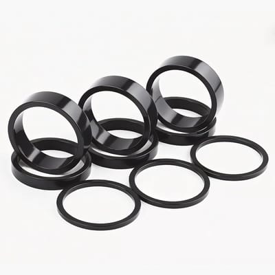 9-delige fietsstuurset van aluminium, 1 1/8 inch, geschikt voor MTB, BMX en racefietsen met verschillende spacers en zonder schroeven, zwart
