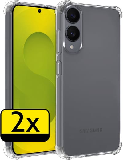 Hoesje - 2 Stuks - Geschikt voor Samsung Galaxy S25 Edge - Sterk & Shockproof - Siliconen Case - Back Cover - Telefoon Hoes Shock Proof - Telefoonhoesjes - Transparant