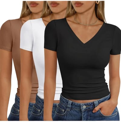 Livano Topje Dames - Kleding - Shirt - Blouse - Kort - Volwassen - 3 Pcs - Gemengd - Maat S