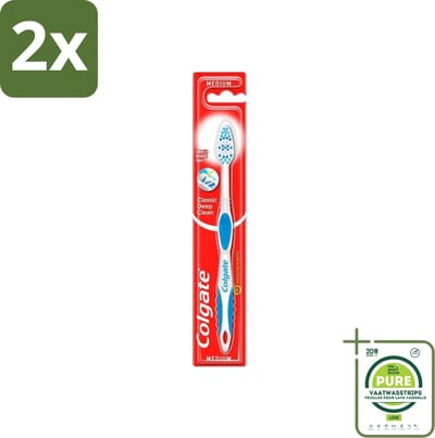 Colgate - Tandenborstel - Classic Deep Clean Medium - 1 Tandenborstel - Voordeelverpakking - 2 stuks - Tandenborstel - Mondhygiëne