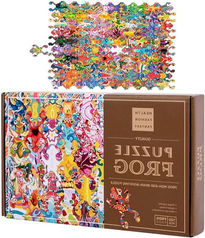 Kikker Puzzel - Houten Puzzel Dieren - Kind Ontwikkeling - Natuur Geïnspireerd Speelgoed - 29.3 x 18.5 cm - Multicolor